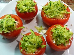 Topped with courgette